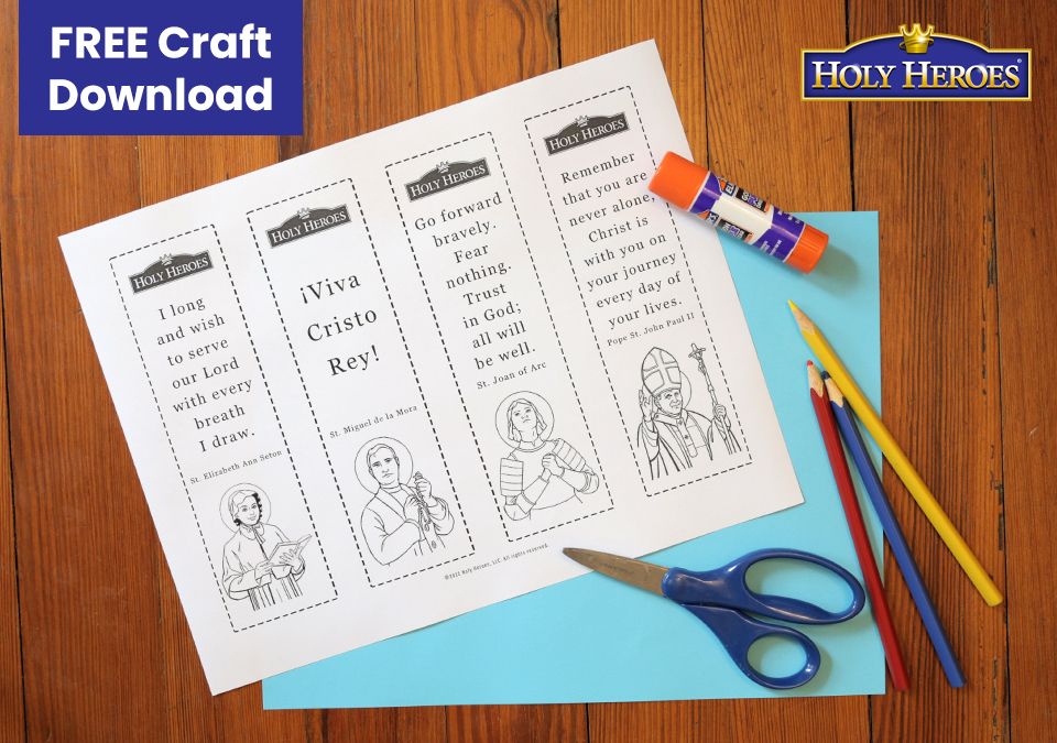 For Summer Reading: Create a Saint Bookmark [printable craft]