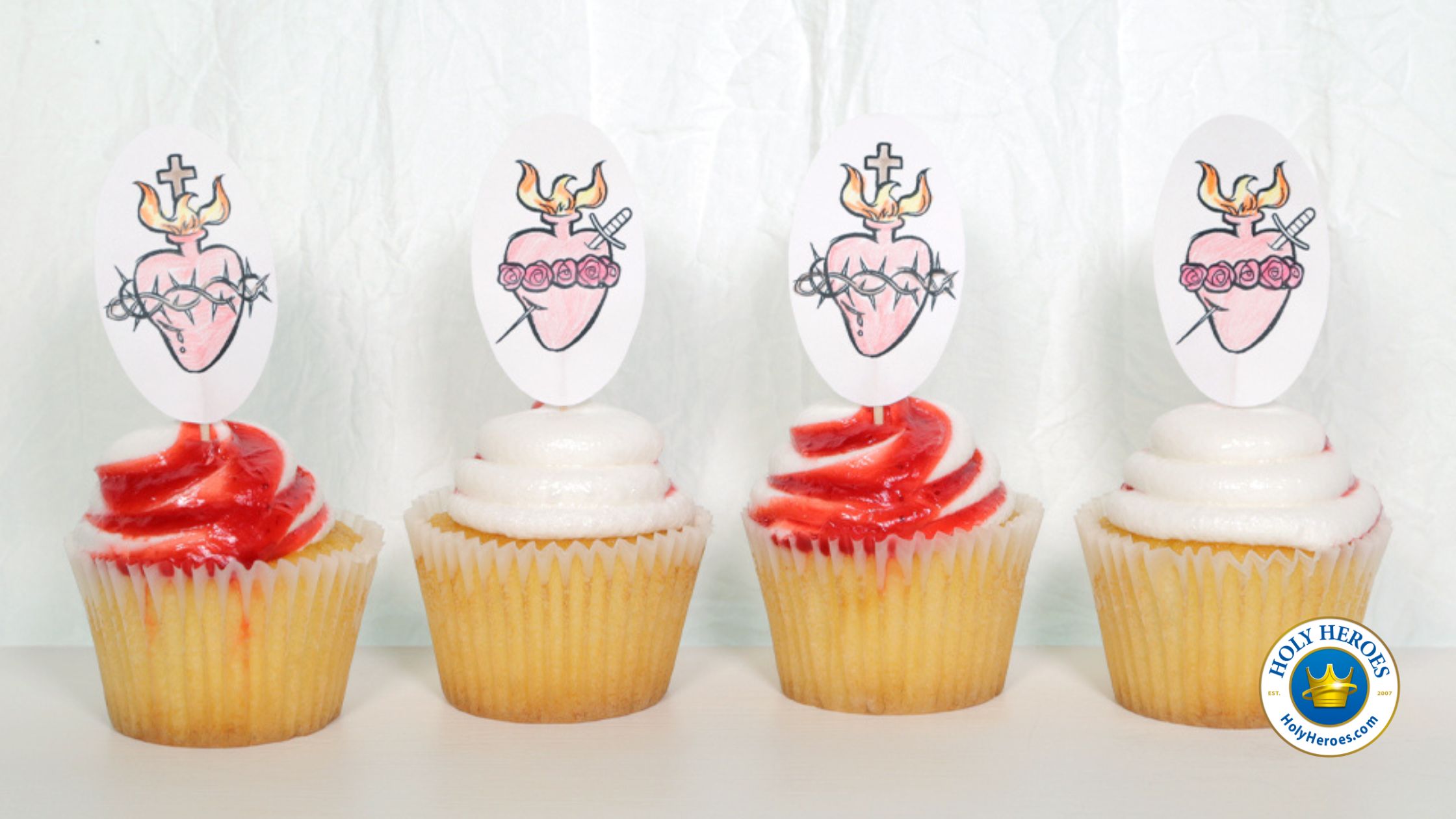 Sacred Heart Cupcake Toppers[free download]