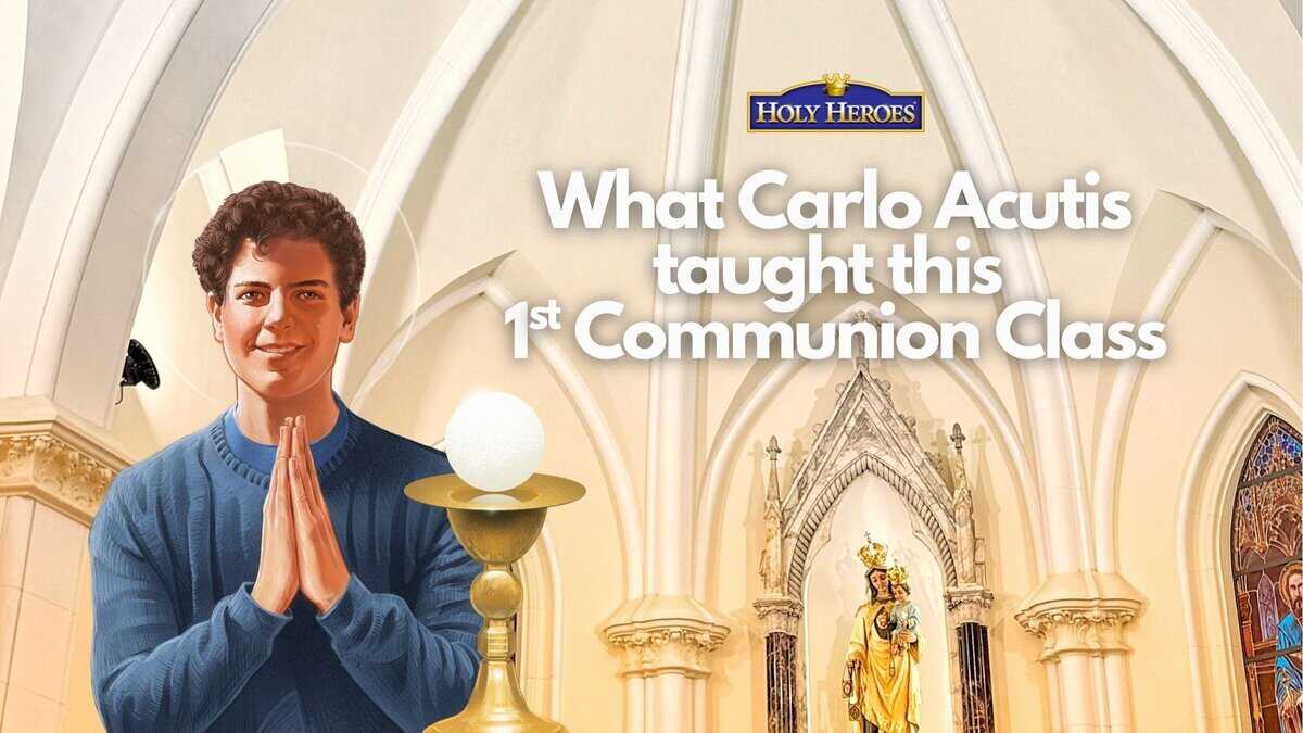 St. Carlo taught his parish's 1st Communion Class
